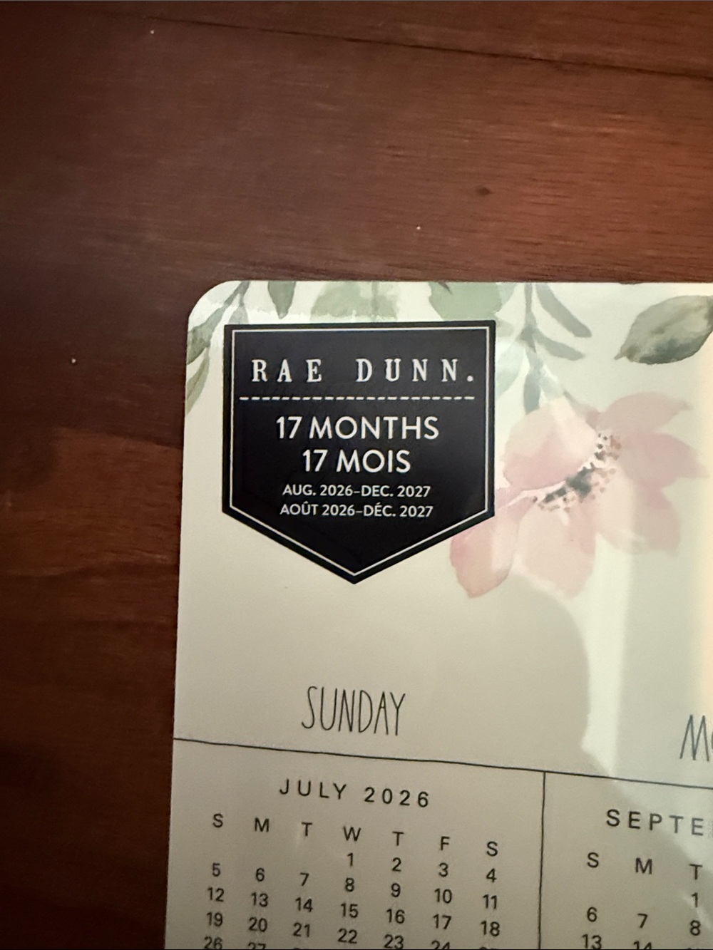 Rae Dunn Floral Desk Calendar - Picture 2 of 4